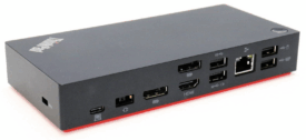Lenovo ThinkPad USB-C Dock Gen 2 40AS, USB-C, HDMI, 2 x DP, GigE, 90 Watt adapter og USB-C kabel medfølger - Guld stand