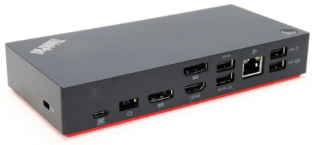 Lenovo ThinkPad USB-C Dock Gen 2 40AS, USB-C, HDMI, 2 x DP, GigE, 90 Watt adapter og USB-C kabel medfølger - Guld stand