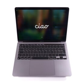 MacBook Pro 13" (2020) Space Gray - Apple M1 3.2 GHz 8 core - 8GB RAM - 256GB NVME - 13" - 2560x1600  - Guld stand