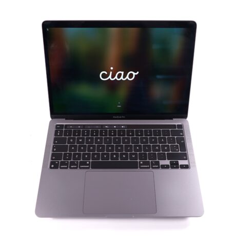MacBook Pro 13" (2020) Space Gray - Apple M1 3.2 GHz 8 core - 8GB RAM - 256GB NVME - 13" - 2560x1600  - Guld stand