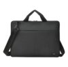 Laptop sleeve til 13-14" bærbar, med håndtag, skulderstrop, lomme & lynlås, sort - fremstillet af 95% genbrugte materialer