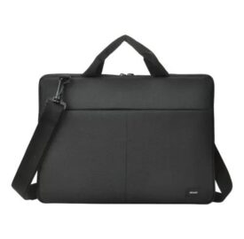 Recycled 13-14" Laptop sleeve, handles, shoulder strap,black