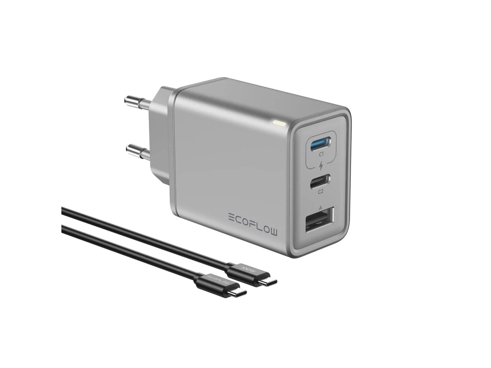 EcoFlow RAPID 65W GaN-oplader Hurtig multiport-oplader til 3 enheder