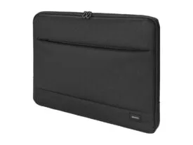 Laptop Sleeve til 13-14" bærbar med lomme, polyester i oxford syning, lynlås, sort - fremstillet af 70% genbrugte materialer