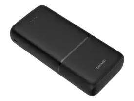 DELTACO Powerbank - 20000 mAh - 74 Wh - 20 Watt - PD - 3 output-stikforbindelser (2 x USB, 24 pin USB-C) - sort