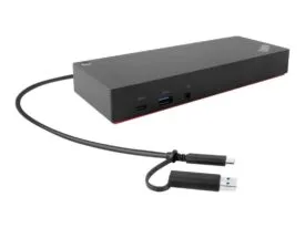 Lenovo ThinkPad Hybrid USB-C with USB-A Dock - Dockingstation - USB-C & C->A-adapter - 2 x HDMI, 2 x DP - 1GbE - 135 Watt - Genbrugt IT