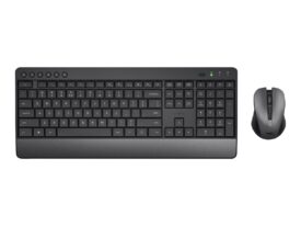 TRUST TKM-450 Comfort Trådløs Tastatur & Mus sæt - lydløse taster og knapper - skal fremstillet af 85% genbrugte materialer