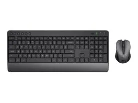 TRUST TKM-450 Comfort Trådløs Tastatur & Mus sæt - lydløse taster og knapper - skal fremstillet af 85% genbrugte materialer