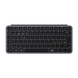 Keychron B1 Pro Ultra-Slim Wireless Keyboard Tri-Mode - Space Grey - Tastatur - Nordisk - Grå