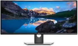 34" Dell U3419W Skærm - Full HD - Refurbished - Sølv stand