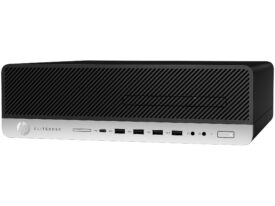 HP EliteDesk 800 G4 SFF i5-8500T 16GB 256GB Intel UHD Graphics Windows 11 Pro - Guld stand