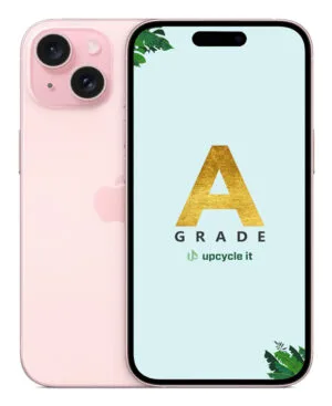 iPhone 15 15,5 cm (6.1") Dual SIM iOS 17 5G USB Type-C 128 GB Lyserød - Guld stand