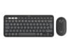 Logitech Pebble 2 Combo Wireless Keyboard/Mouse - Tonal Graphite - Tastatur & Mus sæt - Nordisk - Sort