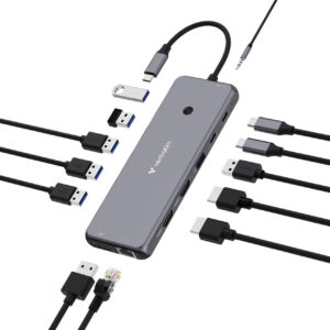 VERBATIM USB-C Pro Multiport Hub 13 Port CMH-13 - 2 x HDMI + 2 x USB-C (strømforsyning) + 3 x USB-A 3.2 Gen 1 + 1 x DisplayPort
