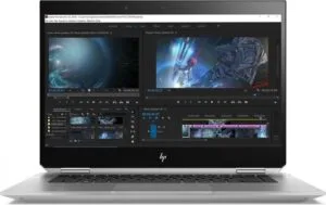 HP ZBook STUDIO X360 G5 - 2in1 15.6" med touchskærm og flip - XEON-E-2176M - 64GB RAM - 1TB SSD - nVidia Quadro P2000 Grafik - Windows 11 Pro - Dansk Layout - Sølv stand